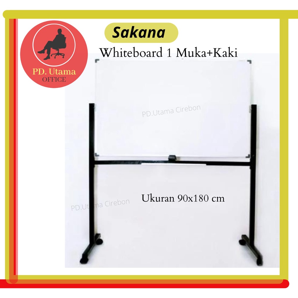 

Whiteboard Sakana 90x180 cm (1 Muka + Kaki) Papan Tulis Sekolah/Kantor