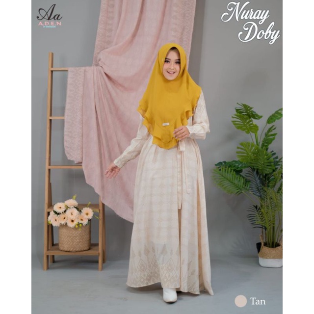 Ready Stok Siap Kirim  Gamis Nuray Dobby by Aden Hijab