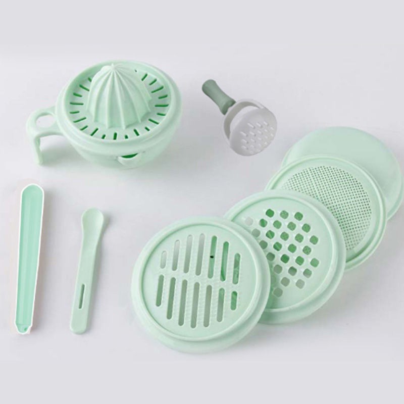 Grinder Baby Food Maker Grinding Bowl Alat Pembuat Makanan Bayi Anak set 9pcs