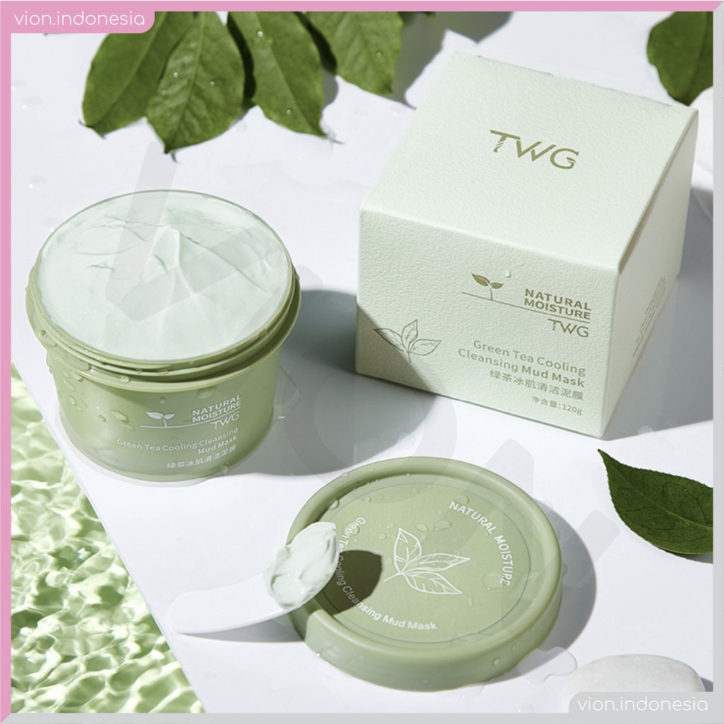 TWG Green Tea Clay Mask Cleansing Cooling Mud Mask Natural Moisture Original XX007