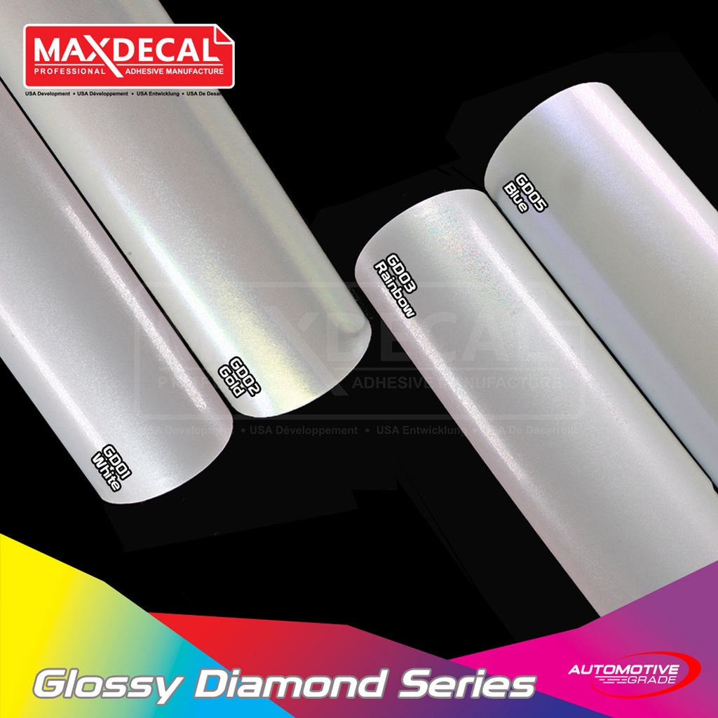 MAXDECAL 9500 GD Glossy Diamond Putih Mutiara Glitter 152 cm [METERAN]
