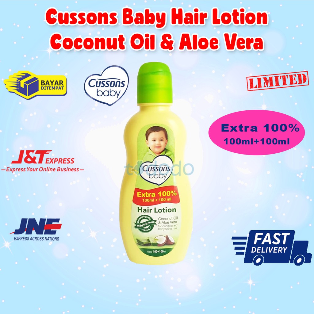 Cussons Baby Coconut Oil &amp; Aloe Vera Hair Lotion 100ml +100ml