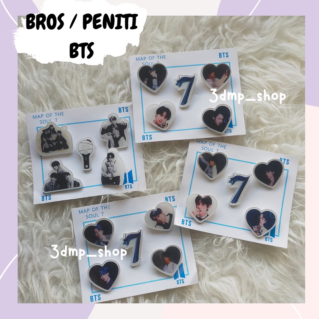 Pin Bros Lencana BTS MOT7 Map of the soul 7 jimin jungkook v taehyung