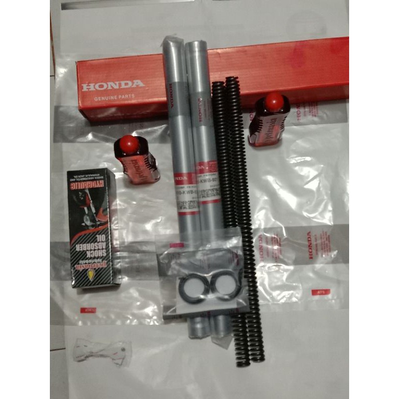 As sok depan  (kww/kwb.) + sil + per + oli shock honda Blade/Revo absolute kww-kwb ori