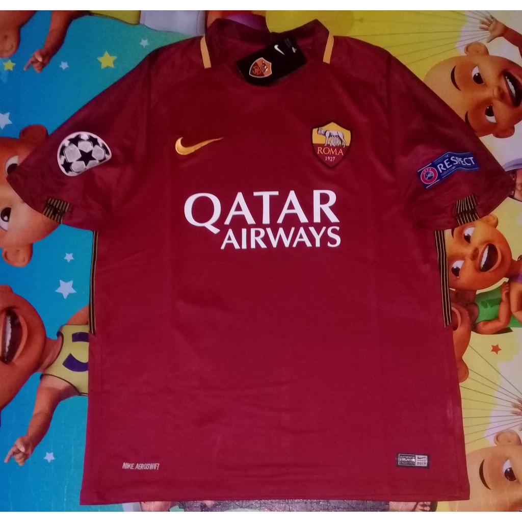 Jersey AS Roma Home 17/18 Retro Full Patch UCL