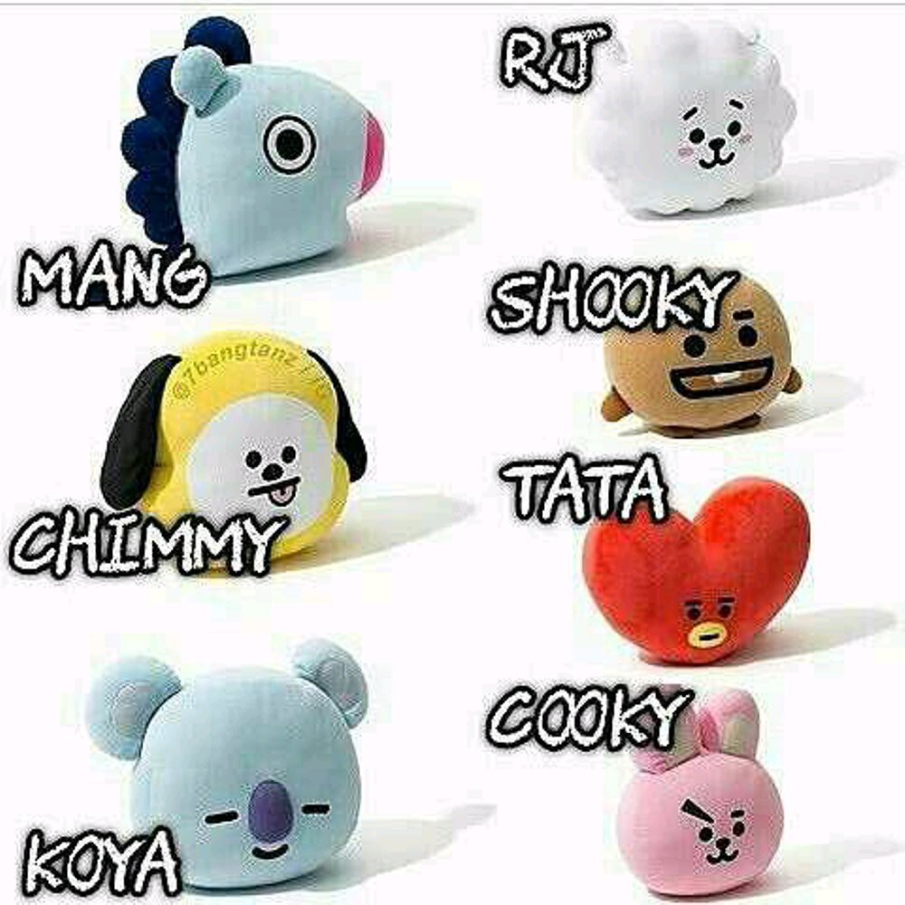 BT21 Bts Boneka Plush Bantal Babgtan Sonyeondan Boys Tata Koya Rj Chimmy Shooky Cooky Van Man Korea Shopee Indonesia