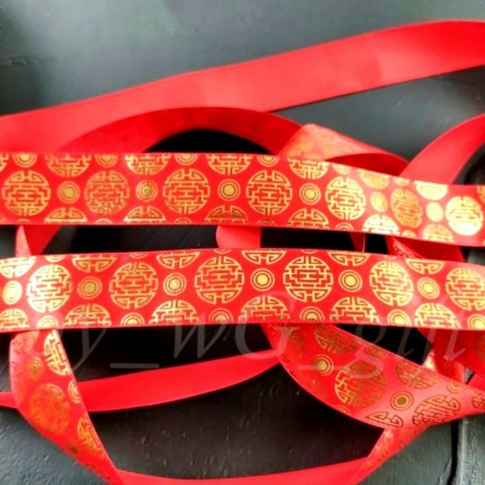 

Best Product!!! Pita Imlek / Sincia / Chinese New Year ; Lebar 2.5 Cm; Motif Bulat - Paling Diminati