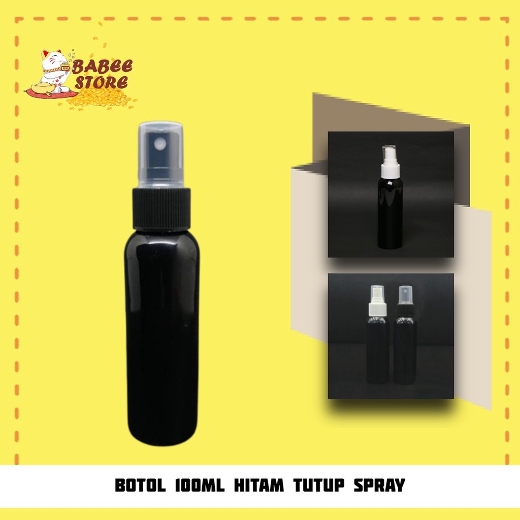 BABEE - BOTOL PLASTIK 100ML HITAM SPRAY / BOTOL SPRAY 100 ML HITAM / BOTOL ISI ULANG [HARGA GROSIR]