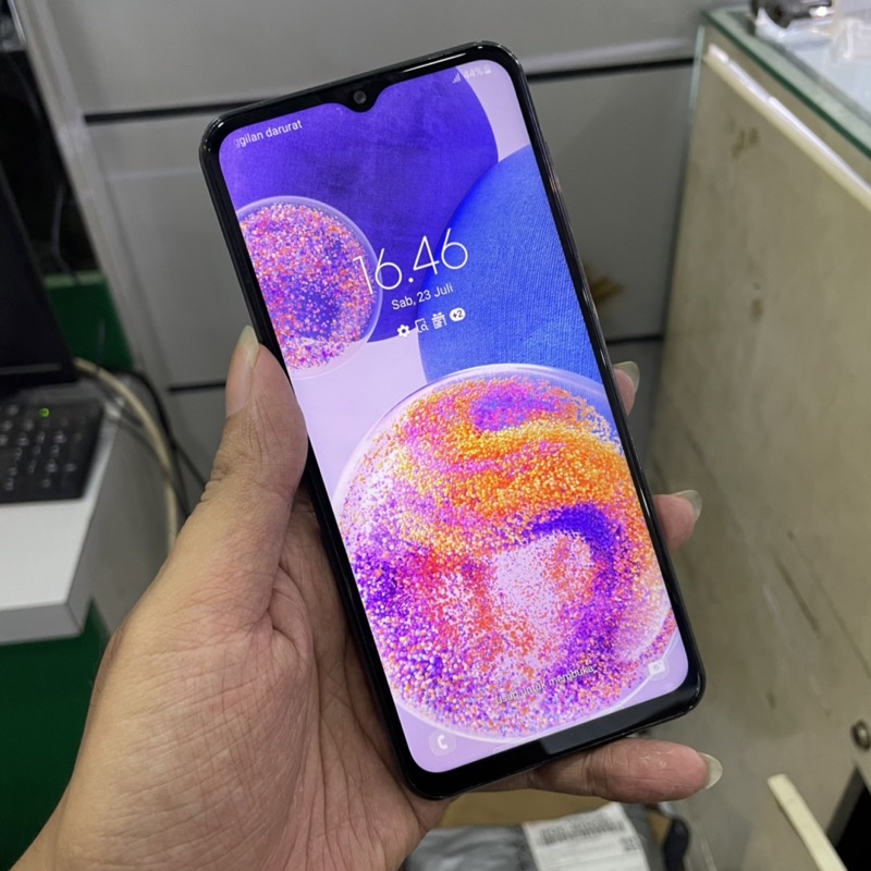 samsung a23 ram 6gb internal 128gb second mulus bekas pakai fullset original bawaan