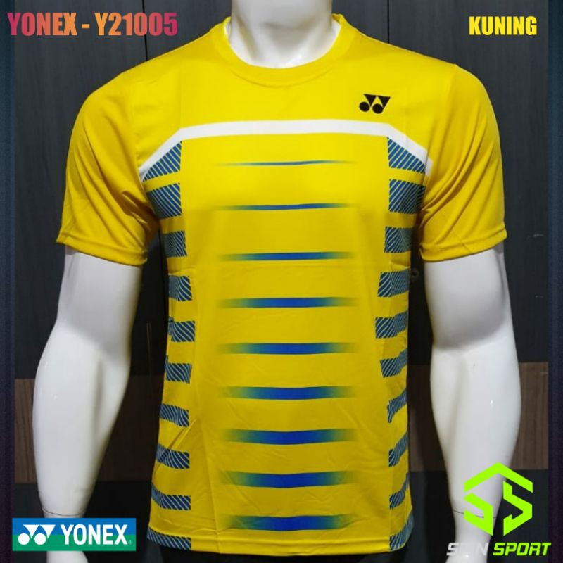 [Y21005 Kuning] Baju badminton Yonex Import Premium Kaos Bulutangkis Jersey Olahraga Sport