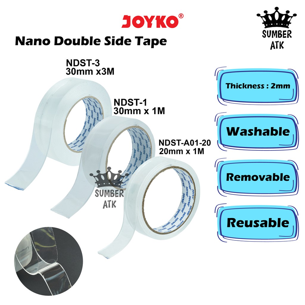 

Nano Double Sided Tape Pita Perekat Dua Sisi Double Tape NDST-1 NDST-3 Joyko