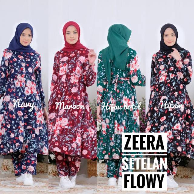 Daster Arab Zeera Setelan Flowy