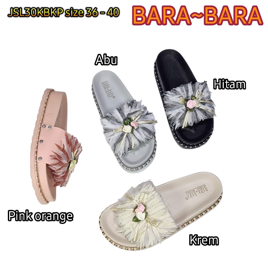 jelly sandal wanita barabara slop slide karet import JSL30KBKP