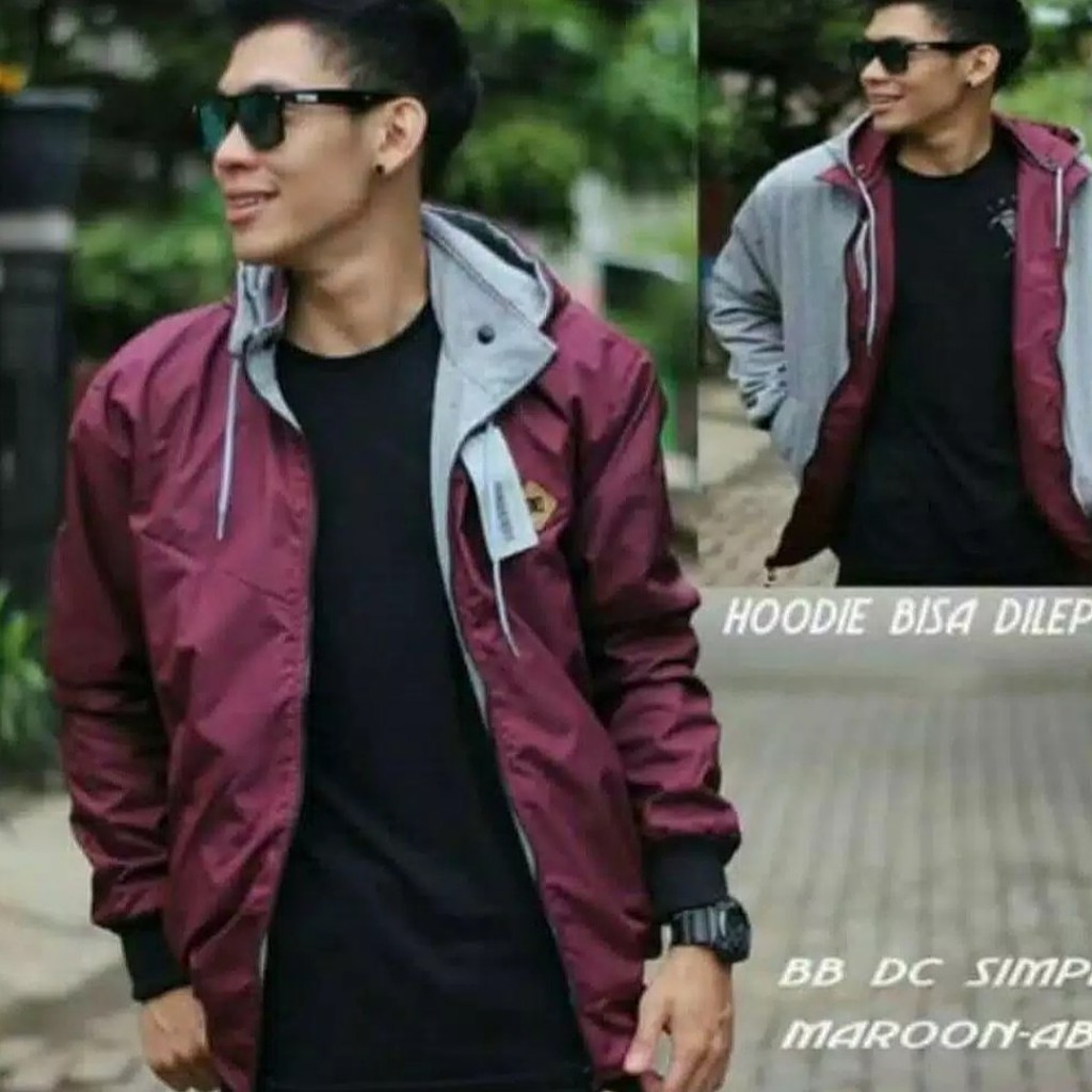 Jaket Bolak Balik Dc / Jaket Bb Dc / Jaket 2 in 1 Maron Abu