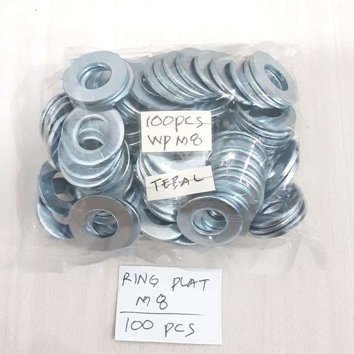 Ring Plat M8 Tebal / M 8 / 100 pcs M08 Washer Plat