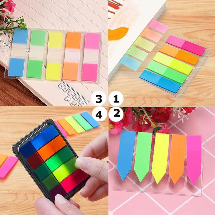 

BEST SELLER 100Pcs Stiker Kertas Memo Pembatas Buku dengan Perekat TERJAMIN