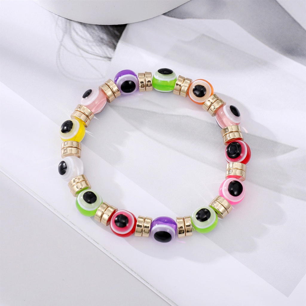 Gelang Manik-Manik Evil Eye Handmade Warna-Warni Bahan Resin Untuk Pria Dan Wanita