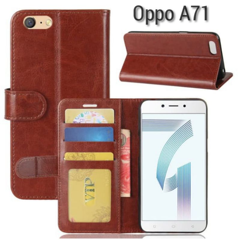 FLIP CASE DOMPET KULIT  OPPO A71