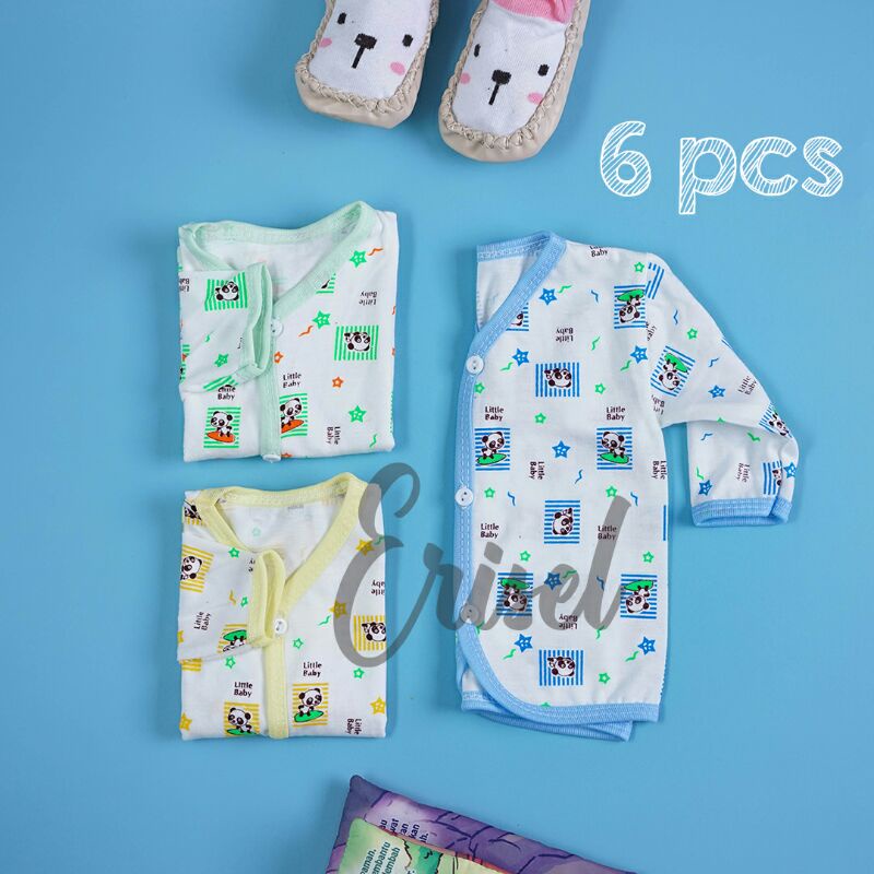 6PCS | Atasan Baju Bayi Tangan Kutung Pendek Panjang | Baju Bayi