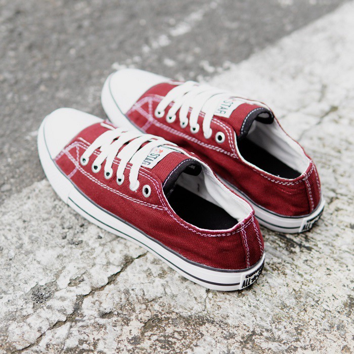 BISA COD !! SEPATU PRIA CASUAL SNEAKERS ALLSTAR LOW CLASIC MERAH SEPATU PRIA / WANITA