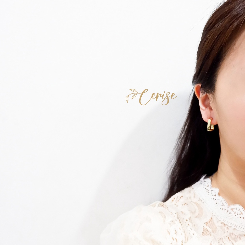 Giada Earrings | Anting tusuk kotak emas gold korea gaya retro cantik aksesoris wanita trendy stylish