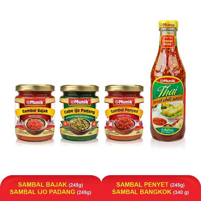 

MUNIK Paket Lengkap Aneka Sambal Bundling 4 pcs