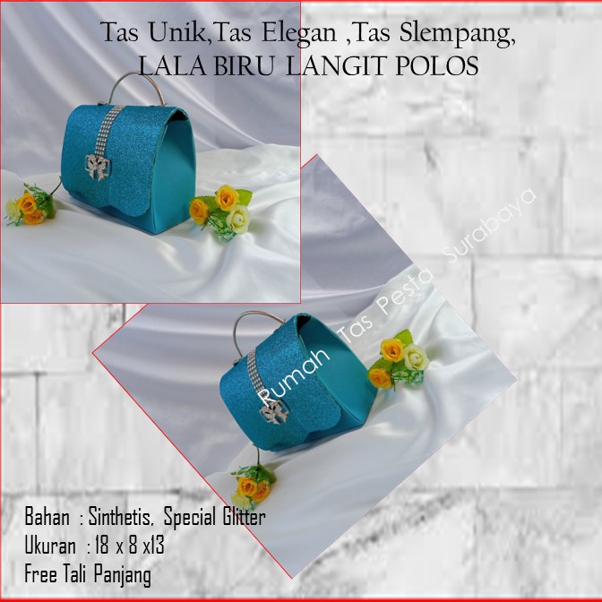 Tas Unik,Tas Elegan ,Tas Slempang,LALA BIRU LANGIT POLOS