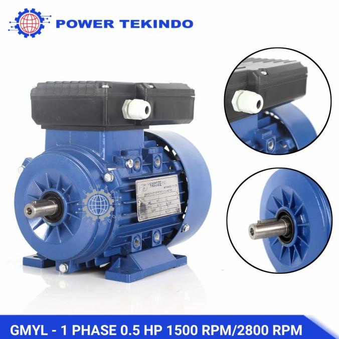 Famoze Pro Dinamo 1 Phase 0,5 Hp 1500 Rpm / 2800 Rpm Gmyl 1/2 Pk Termurah
