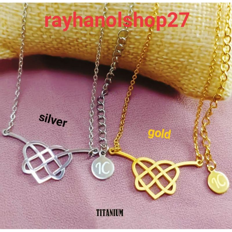 TERBARU KALUNG SINETRON TITANIUM IKATAN CINTA WARNA SILVER,GOLD MOTIF TERBARU ANTI KARAT