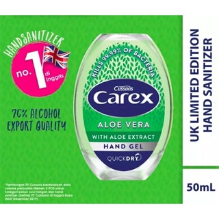 Cussons Carex Hand Sanitizer Gel Aloe Vera Extract UK 50ml