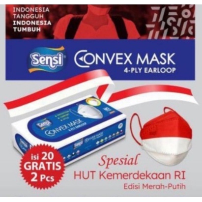 masker sensi convex 4ply edisi Merah Putih
