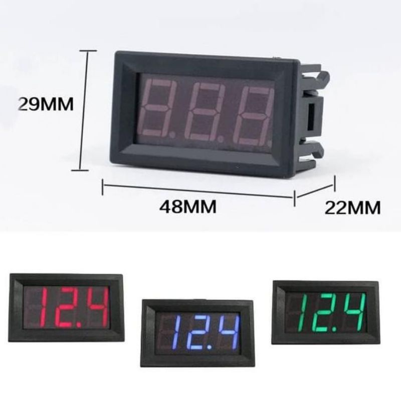 Voltmeter digital dc 4.5-30v voltmeter digital frame 0.56 inch 2 wire 2kabel