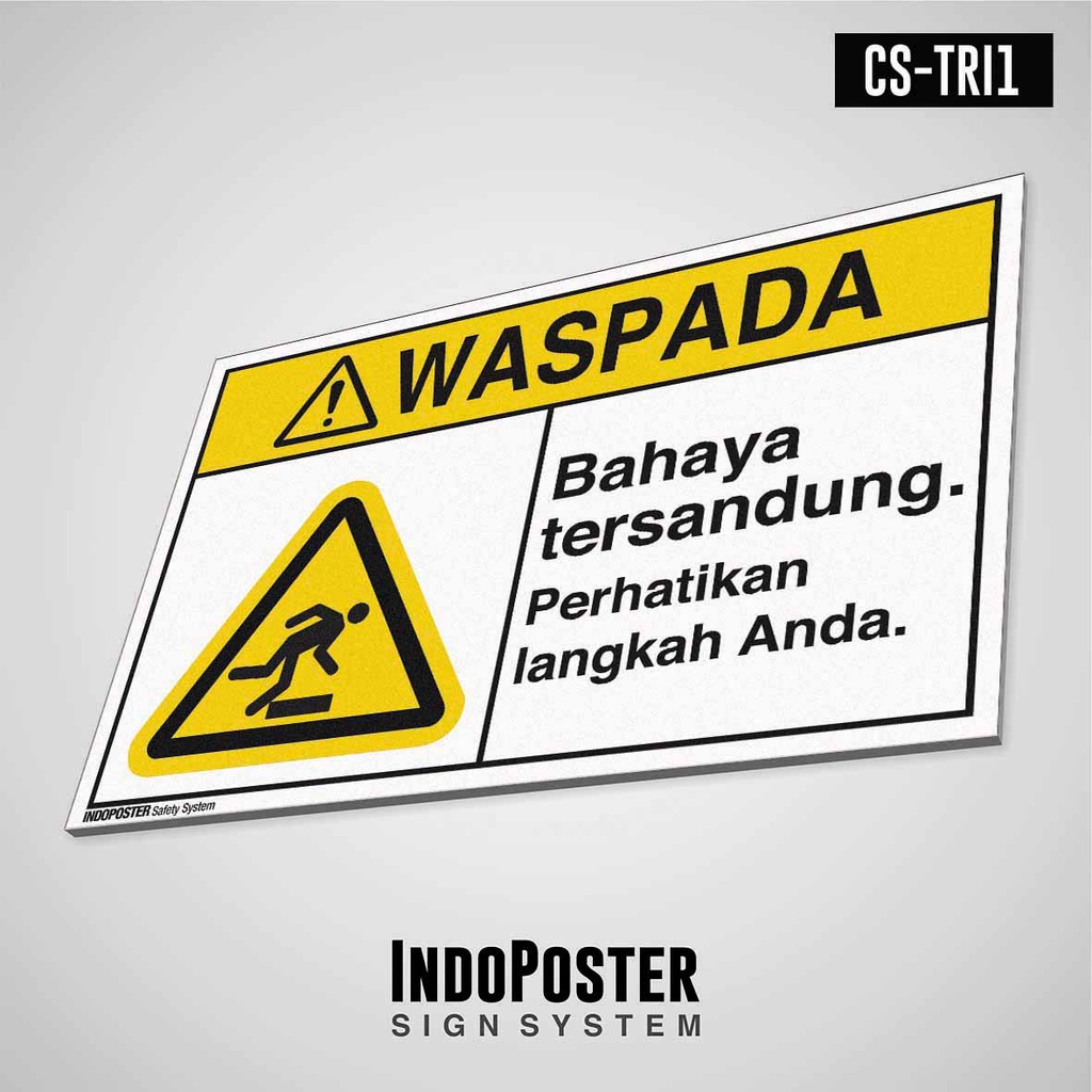 

Safety Sign Rambu K3 PVC ANSI Bahaya Tersandung Perhatikan Langkah Anda M 45x30cm