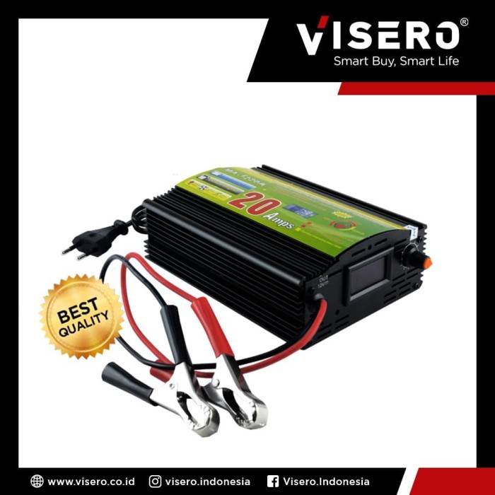 Battery Charger / Charger Aki 12V 20A LCD Visero (MA-1220A)