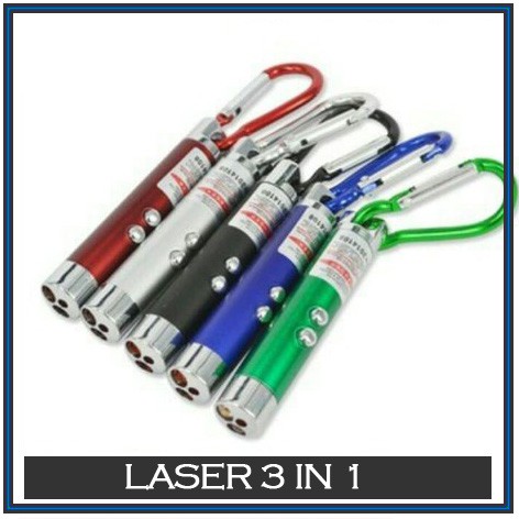 Senter Laser 3 in 1 Pointer Gantungan Kunci