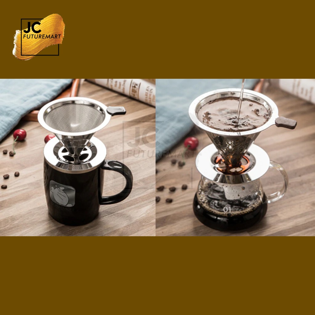 V60 DRIPPER KOPI STAINLESS STEEL | METAL COFFEE DRIPPER PAPERLESS