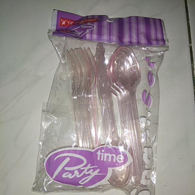 Yoshikawa Sendok Teh Plastik Disposable Isi 24 Buah Warna Random