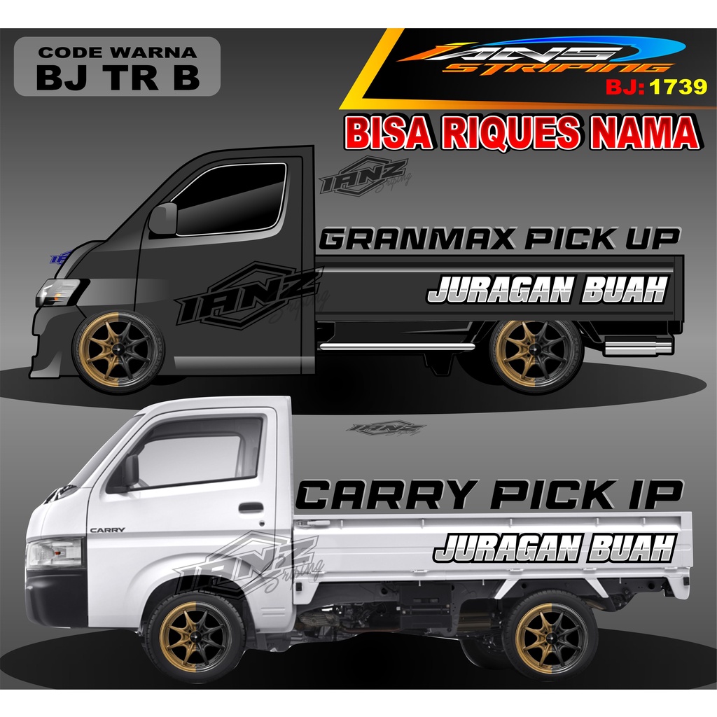 VARIASI STICKER TULISAN JURAGAN BUAH BAK SAMPING GRANMAX PICK UP / STICKER BAK SAMPING GRANMAX / DECAL STICKER GRANMAX PICK UP