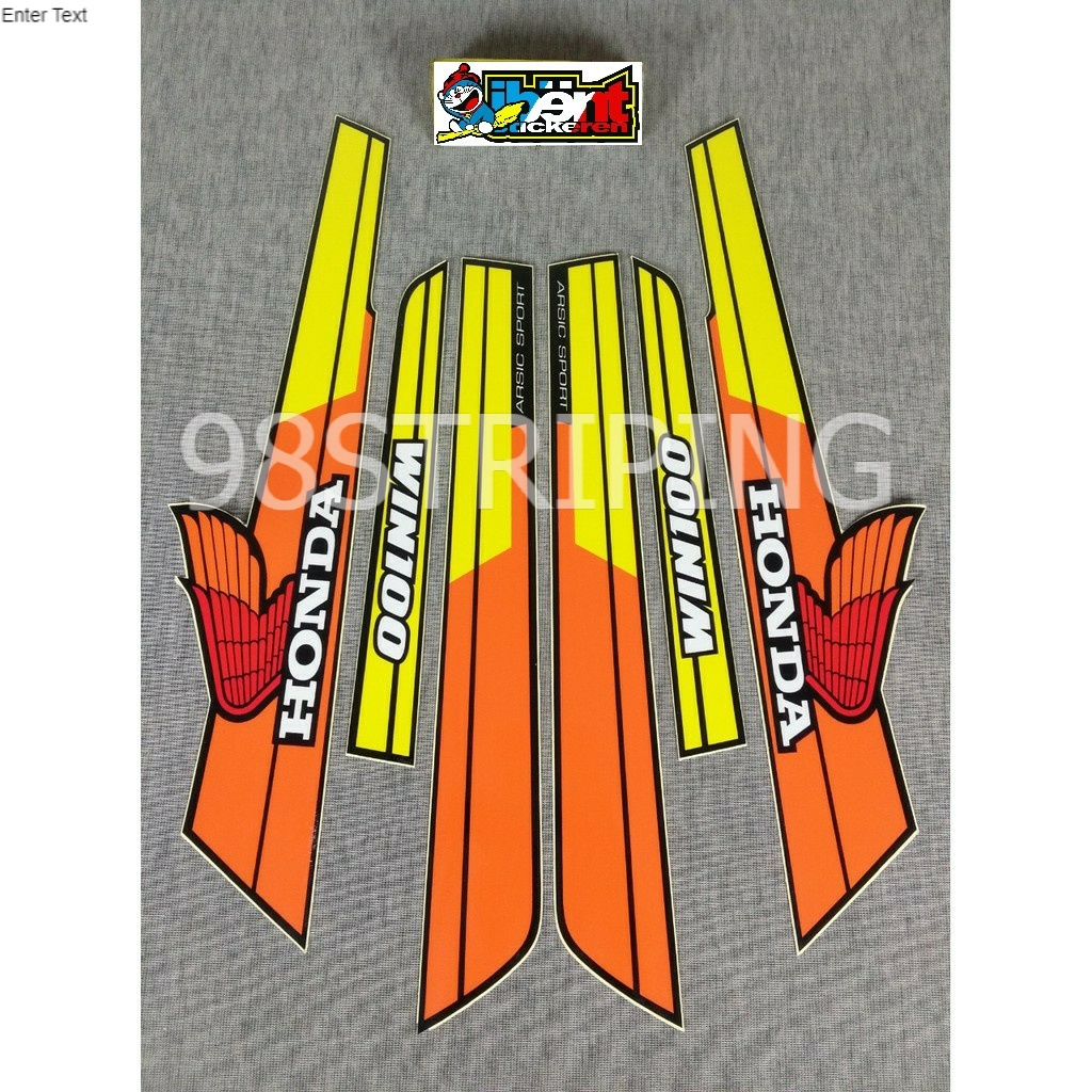 STRIPING STIKER LIS VARIASI HONDA WIN100 WIN 100 ORANGE