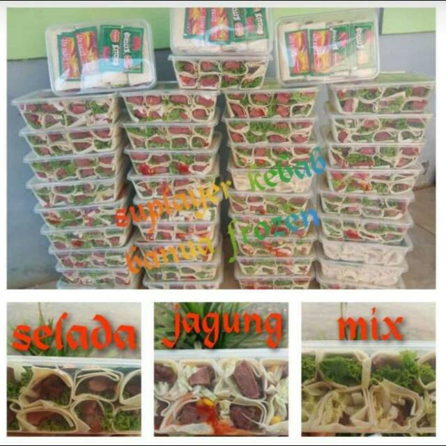 KEBAB daging sayur selada/ sawi putih+ jagung 1 Box isi 8