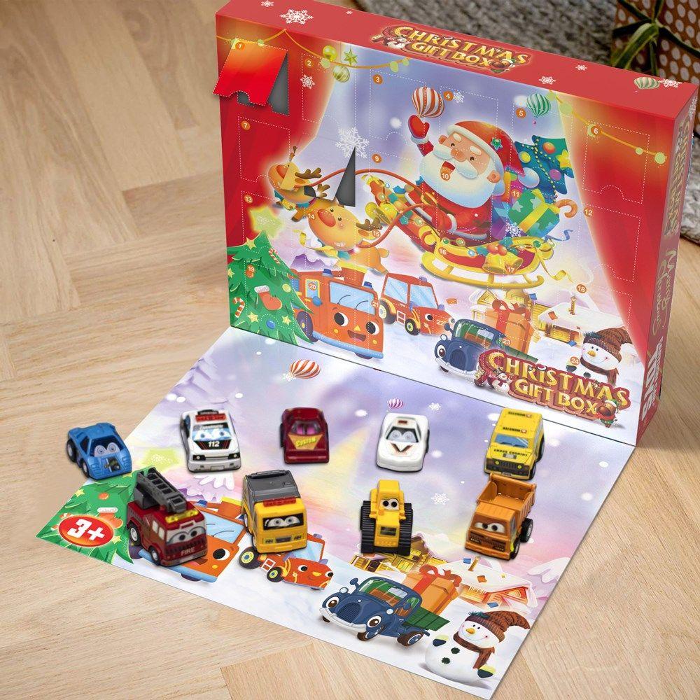 Solighter Kalender Adven Natal Kejutan Box Gift Box Anak Laki Laki Car Blind Box