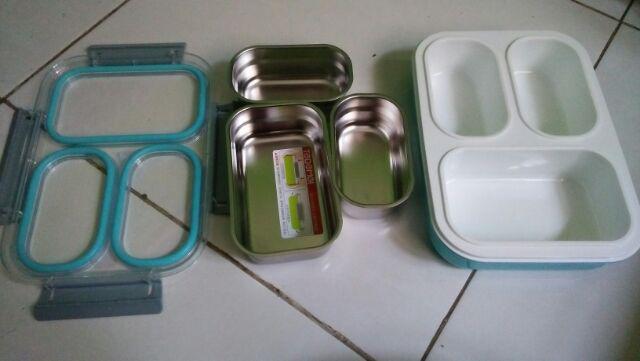 Lunchbox Tedemei 6540 Stainless Steel Sekat 3 / Kotak Makan Anti Tumpah Bocor Lunch Box