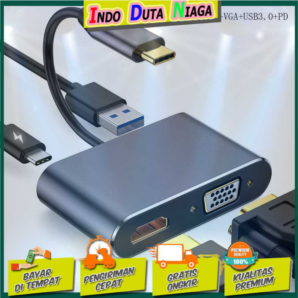 IDN TECH - Linkey Adapter USB Type C to HDMI VGA PD Charging 4K 87W - D87