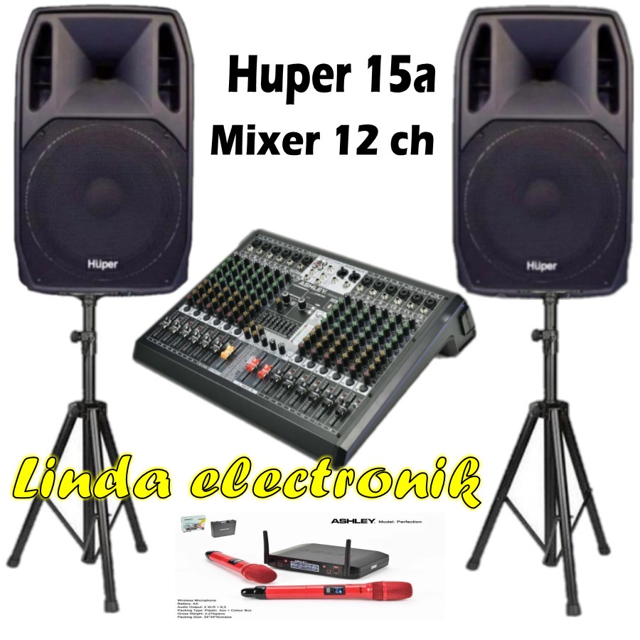 paket sound system huper ak15a mixer ashley selection 12 original