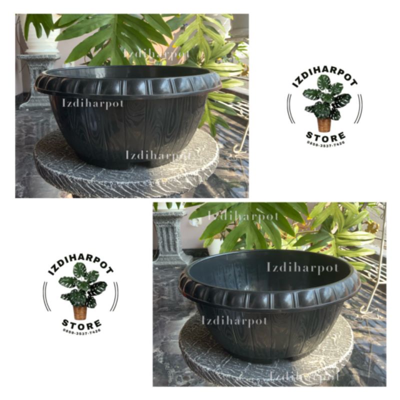 Pot bunga tanaman bonsai lovenia PBG 1027 HITAM 28cm - LOVENIA PBG1027 HITAM