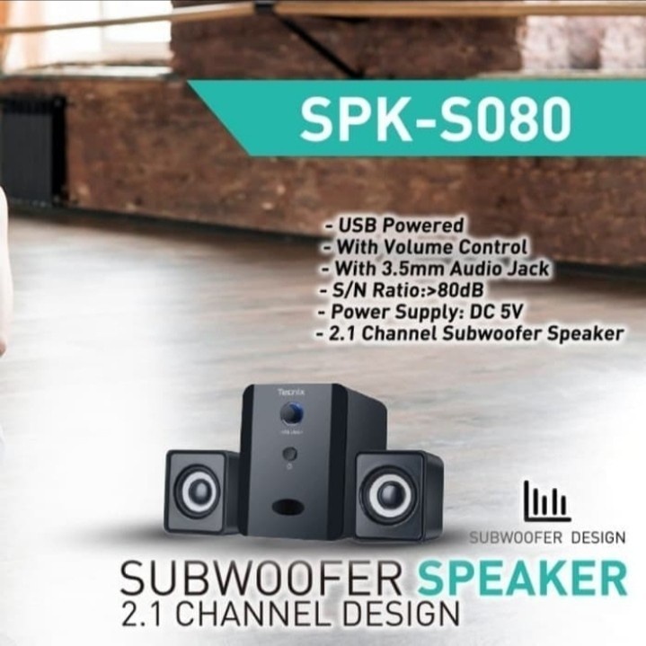 Tecnix SPK-B080 Bluetooth Subwoofer Speaker 2.1