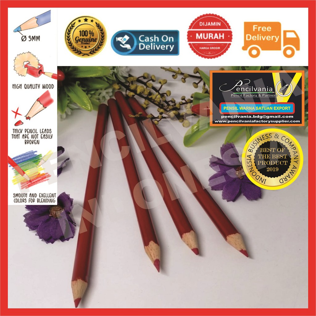 

PENSIL WARNA MERAH Satuan Panjang Lengkap Set Murah Rekomendasi Terbagus Recomended Color Pencil Red