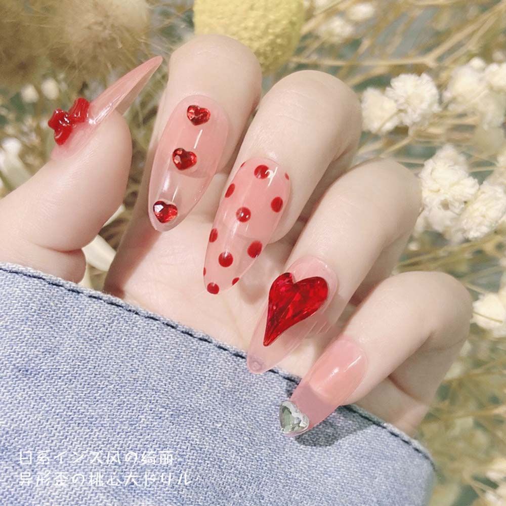 Mxbeauty Hiasan Kuku 3d Transparan Motif Beruang / Hati / Aurora / Berlian Imitasi Untuk Nail Art / Manicure Diy