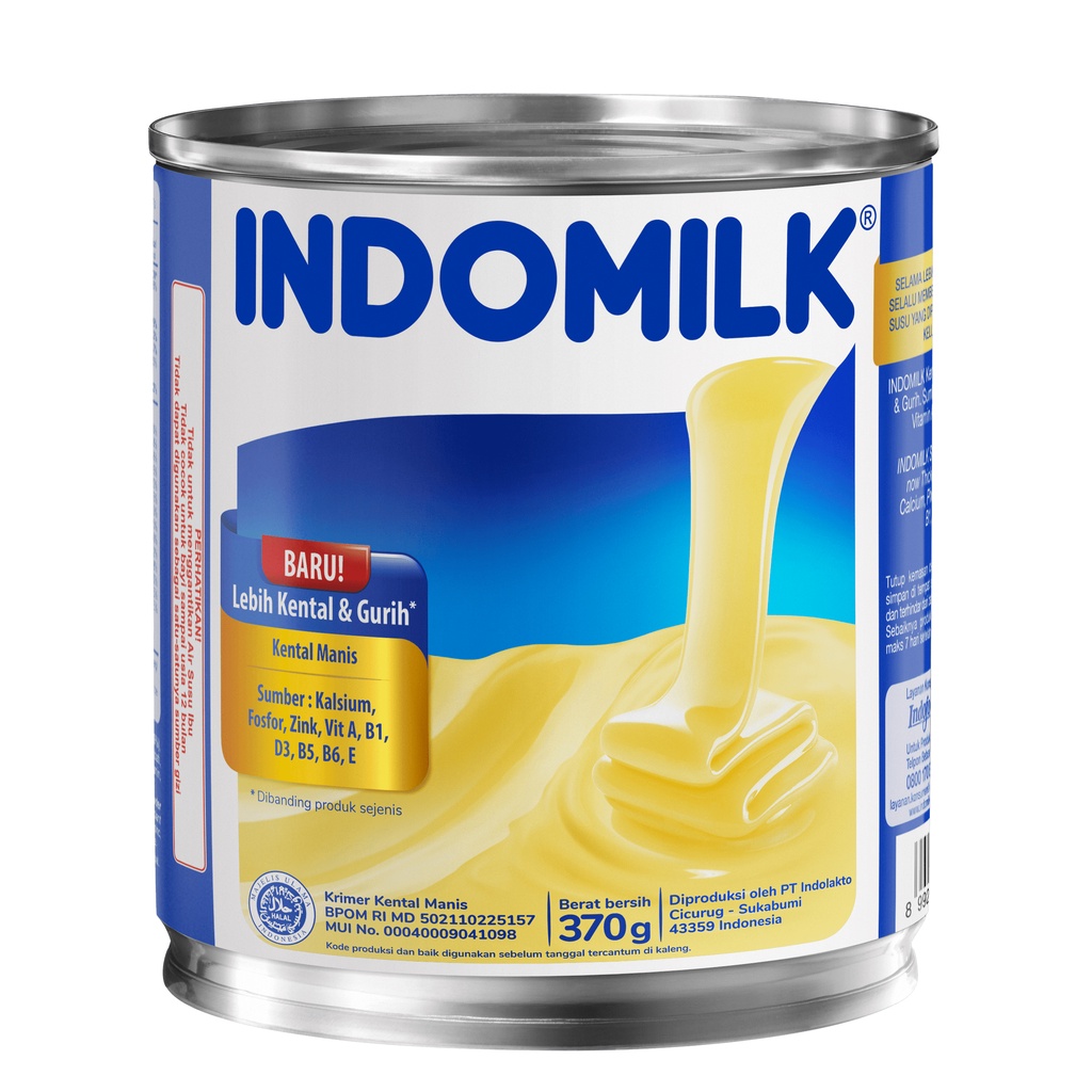 Indomilk Susu Kental Manis Plain Kaleng 370g