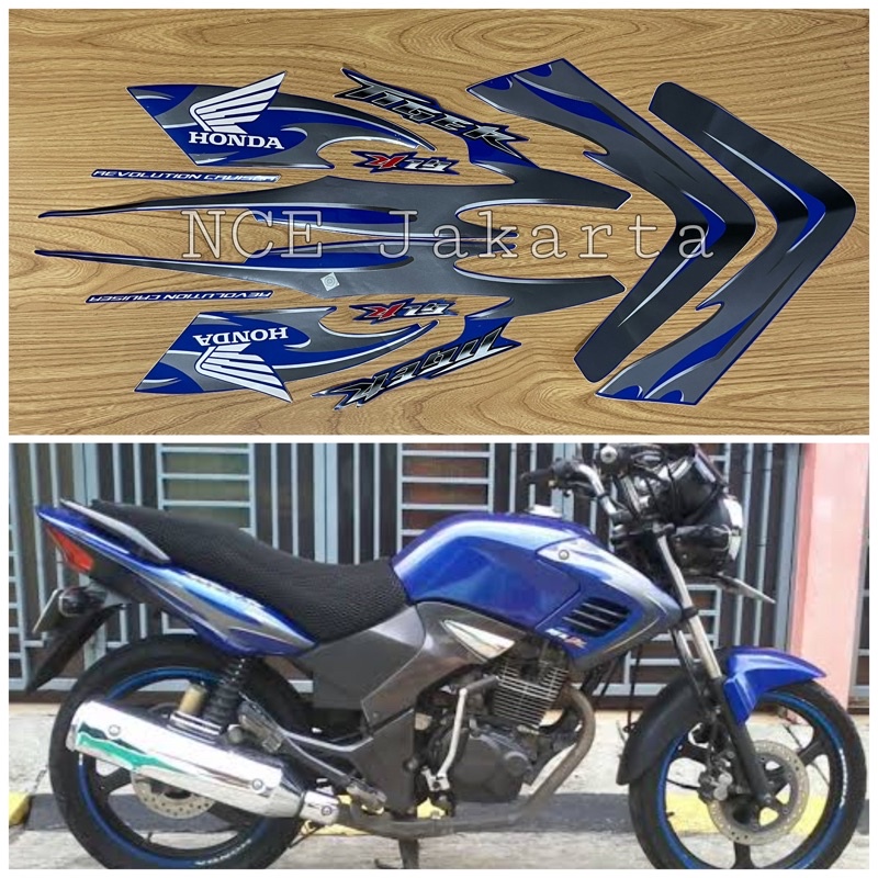 STIKER STRIPING HONDA TIGER 2007 BIRU